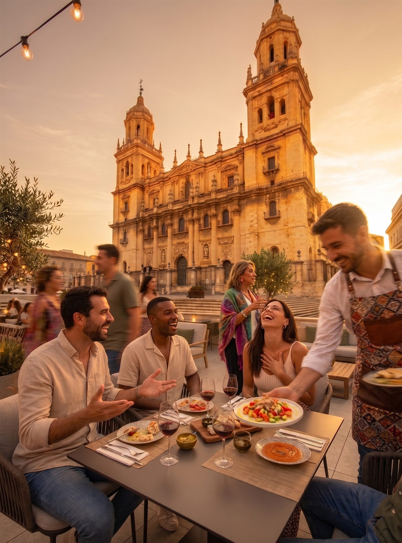 Terraza gastronómica frente a la Catedral de Jaén